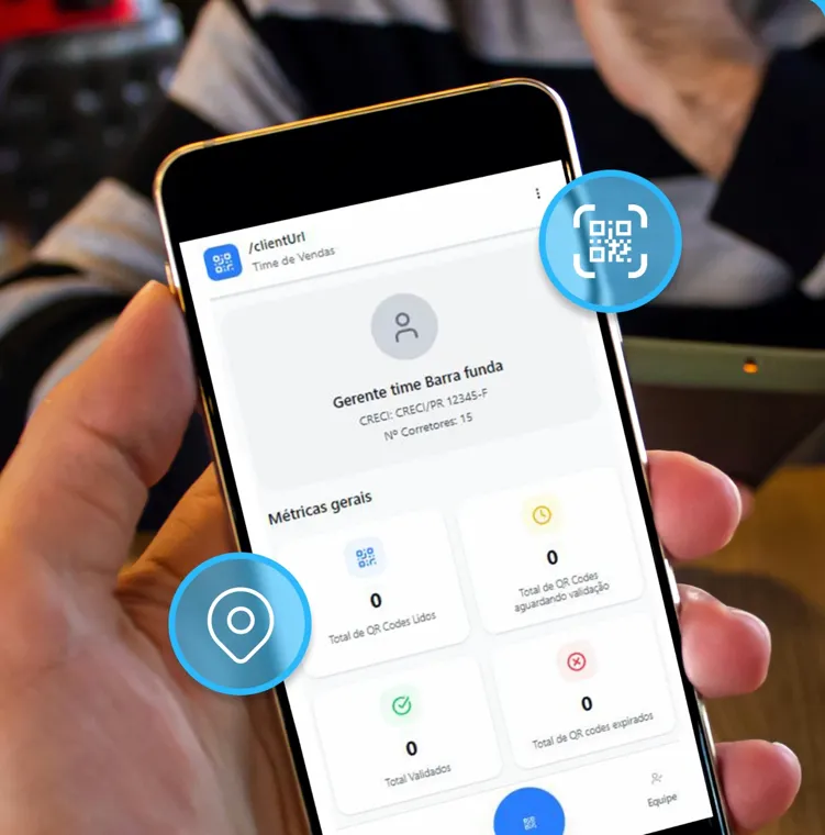 App de validação por QR Code em uso no celular